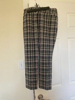 Loft black plaid size 10P skinny ankle pants
